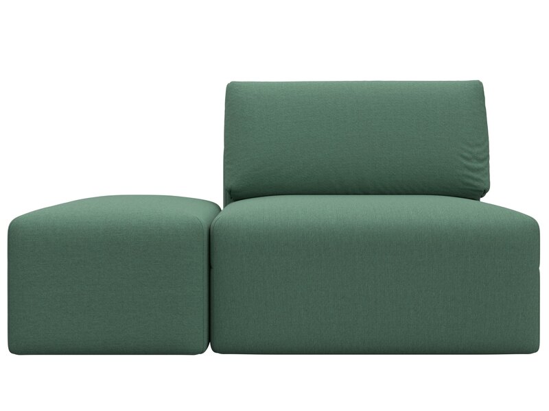 Модули диван и пуф Лига-060 НПБ, Рогожка, Амур 11 зеленый