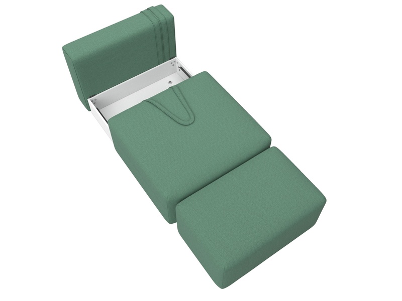 Модули диван и пуф Лига-060 НПБ, Рогожка, Амур 11 зеленый