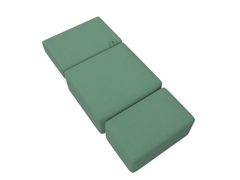 Модули диван и пуф Лига-060 НПБ, Рогожка, Амур 11 зеленый