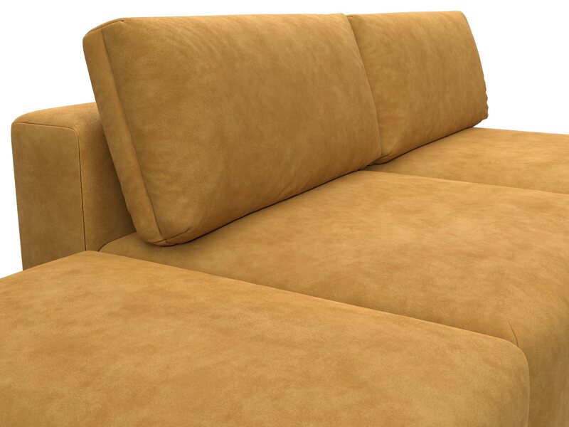 Диван прямой модульный с пуфом Лига-060 НПБ, Велюр, BRUT 10 желтый