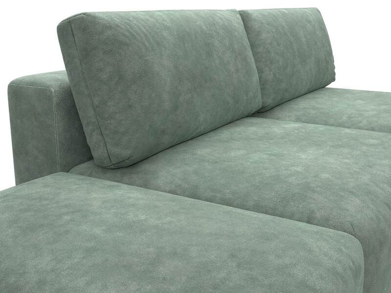 Диван прямой модульный с пуфом Лига-060 НПБ, Велюр, BRUT 08 зеленый