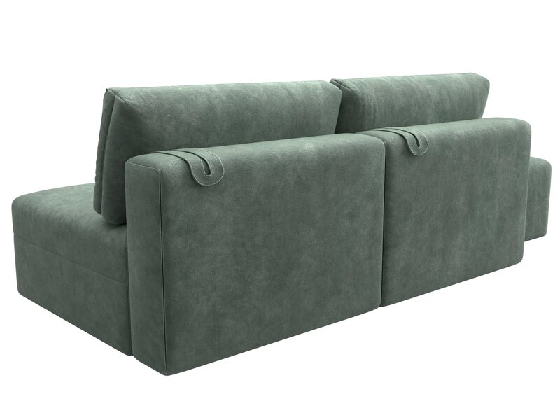Диван прямой модульный с пуфом Лига-060 НПБ, Велюр, BRUT 08 зеленый