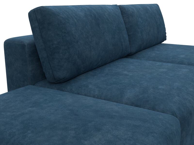 Диван прямой модульный с пуфом Лига-060 НПБ, Велюр, BRUT 11 синий