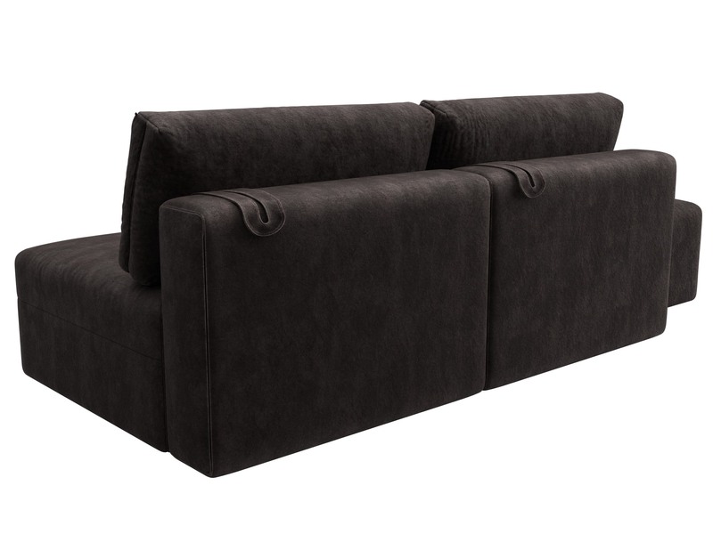 Диван прямой модульный с пуфом Лига-060 НПБ, Велюр, BRUT 17 коричневый