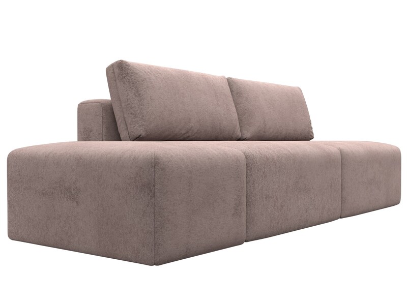 Диван прямой модульный с пуфом Лига-060 НПБ, Велюр, TOWER 05 бежевый