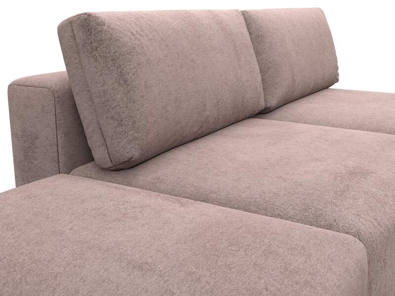 Диван прямой модульный с пуфом Лига-060 НПБ, Велюр, TOWER 05 бежевый