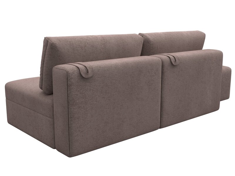 Диван прямой модульный с пуфом Лига-060 НПБ, Велюр, TOWER 05 бежевый