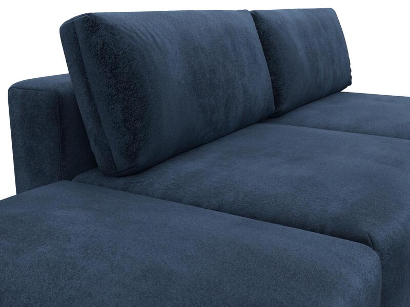 Диван прямой модульный с пуфом Лига-060 НПБ, Велюр, TOWER 13 синий