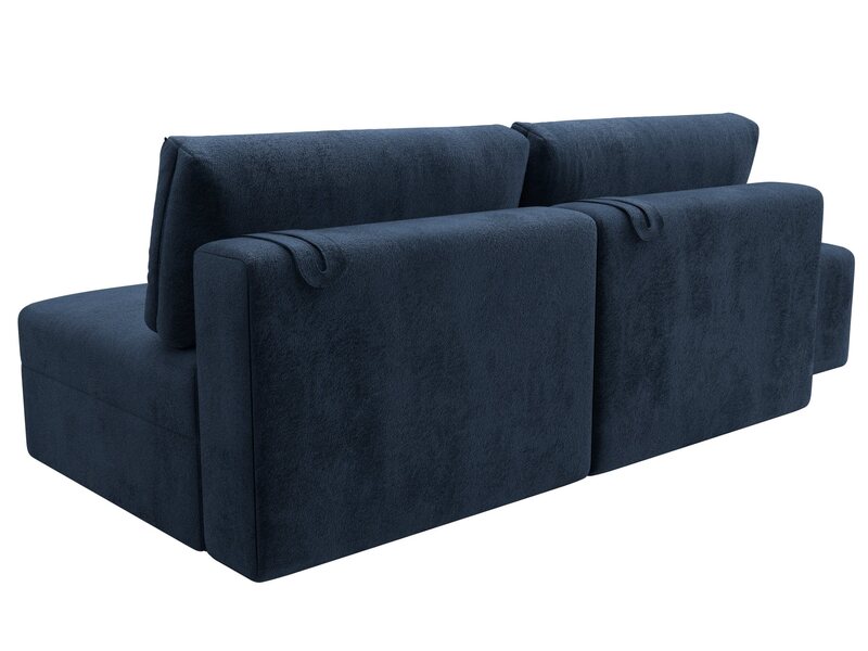 Диван прямой модульный с пуфом Лига-060 НПБ, Велюр, TOWER 13 синий