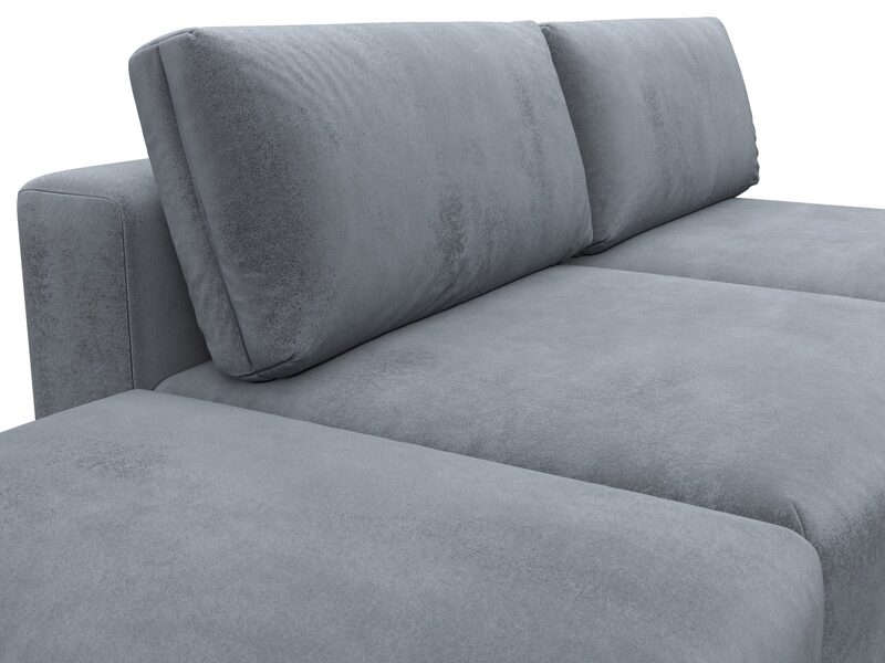 Диван прямой модульный с пуфом Лига-060 НПБ, Велюр, TOWER 10 серый