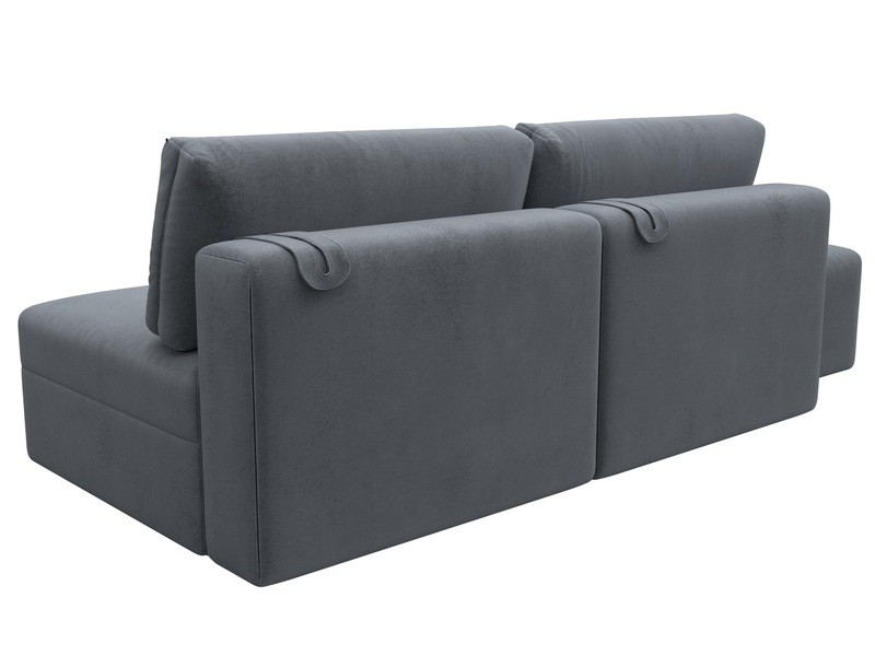 Диван прямой модульный с пуфом Лига-060 НПБ, Велюр, TOWER 10 серый