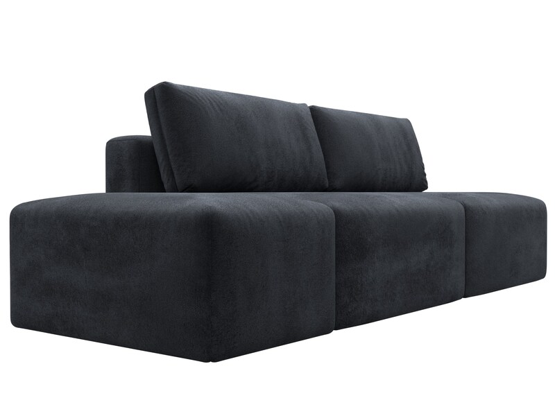 Диван прямой модульный с пуфом Лига-060 НПБ, Велюр, TOWER 11 темно-серый
