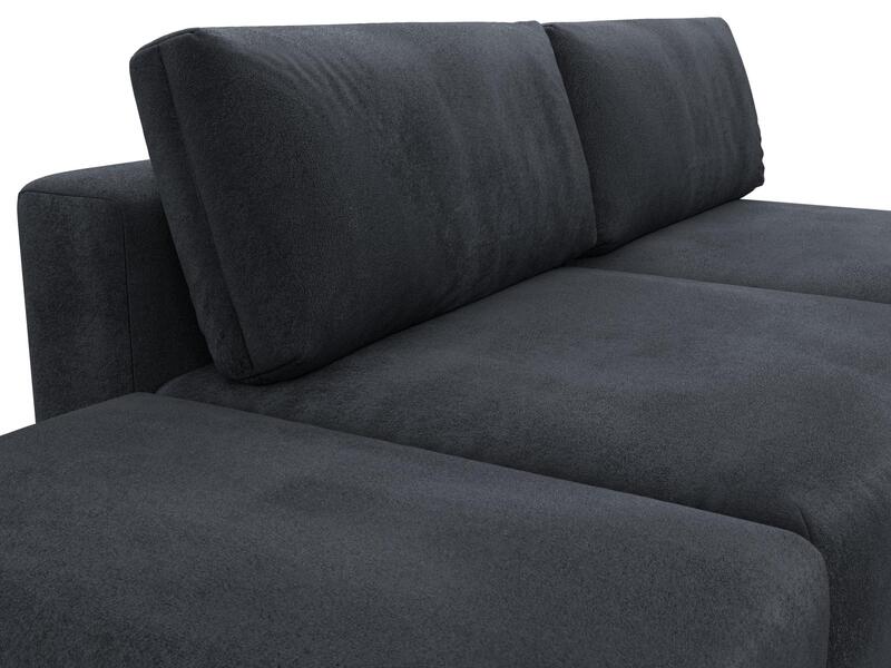 Диван прямой модульный с пуфом Лига-060 НПБ, Велюр, TOWER 11 темно-серый