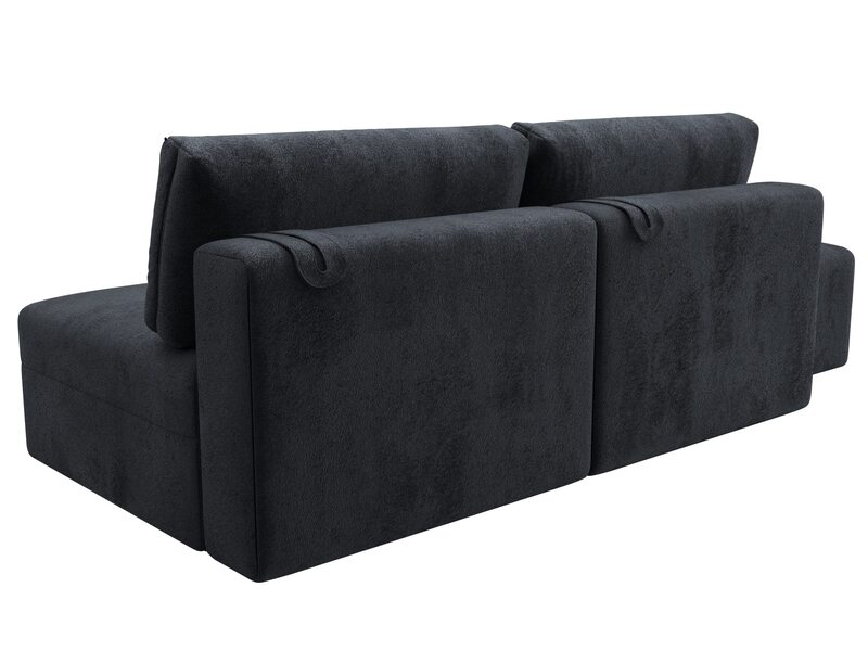 Диван прямой модульный с пуфом Лига-060 НПБ, Велюр, TOWER 11 темно-серый