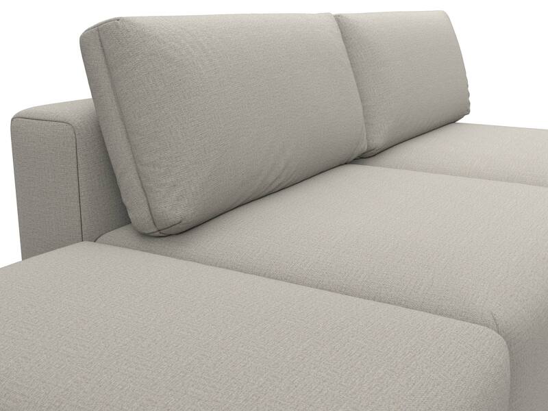 Диван прямой модульный с пуфом Лига-060 НПБ, Рогожка, Амур 02 бежевый