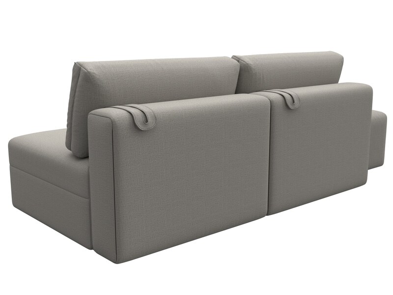 Диван прямой модульный с пуфом Лига-060 НПБ, Рогожка, Амур 02 бежевый