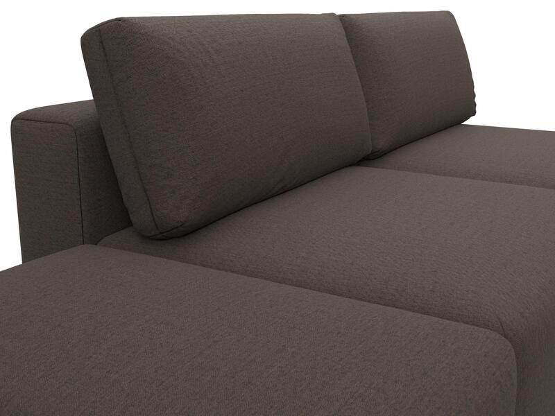 Диван прямой модульный с пуфом Лига-060 НПБ, Рогожка, Амур 05 коричневый