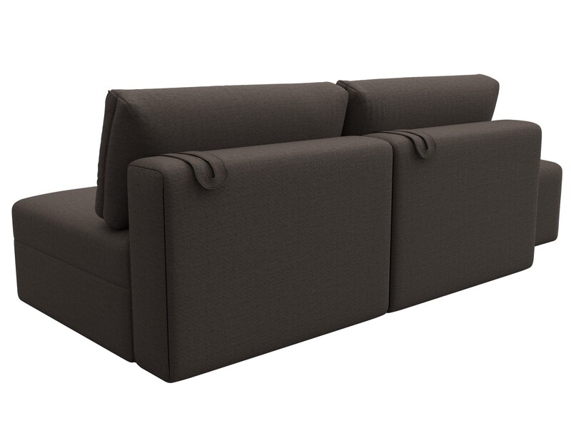 Диван прямой модульный с пуфом Лига-060 НПБ, Рогожка, Амур 05 коричневый