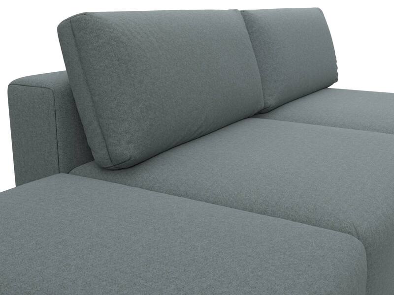 Диван прямой модульный с пуфом Лига-060 НПБ, Рогожка, Амур 07 серый