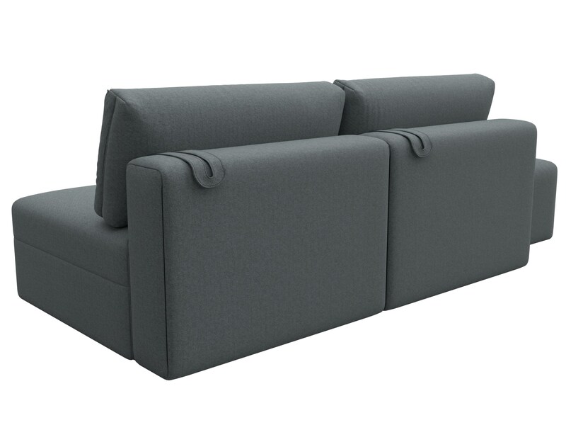 Диван прямой модульный с пуфом Лига-060 НПБ, Рогожка, Амур 07 серый