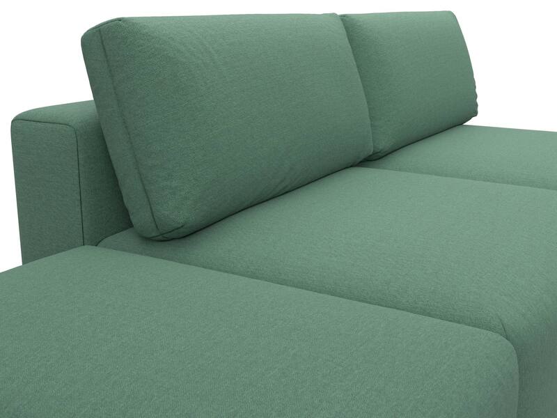 Диван прямой модульный с пуфом Лига-060 НПБ, Рогожка, Амур 11 зеленый