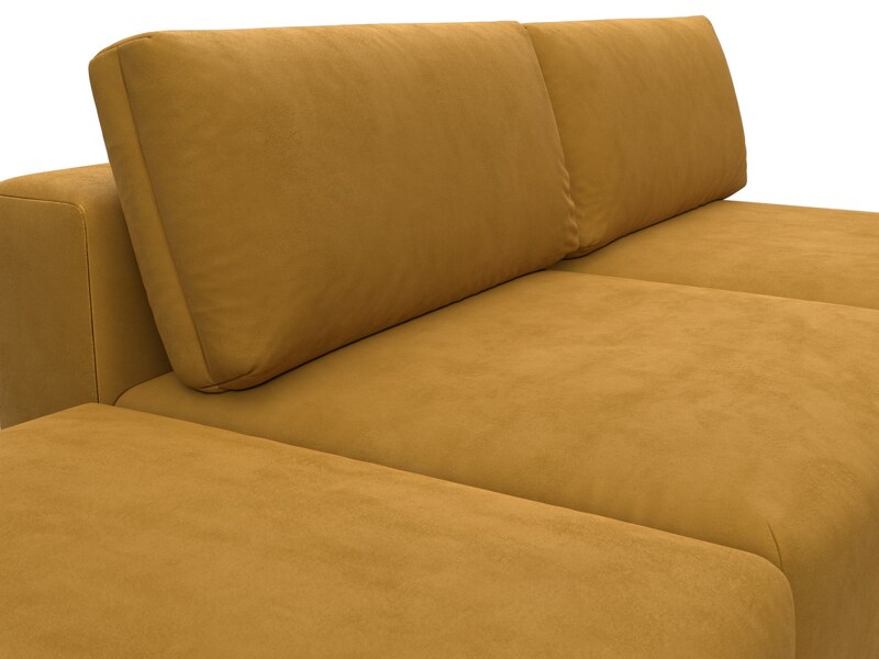 Диван угловой модульный с пуфом Лига-060 НПБ угол универсальный, Велюр, BRUT 10 желтый