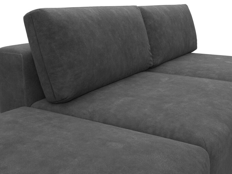 Диван угловой модульный с пуфом Лига-060 НПБ угол универсальный, Велюр, BRUT 16 темно-серый