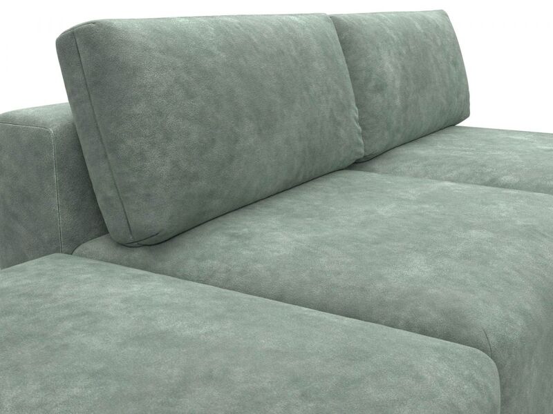 Диван угловой модульный с пуфом Лига-060 НПБ угол универсальный, Велюр, BRUT 08 зеленый