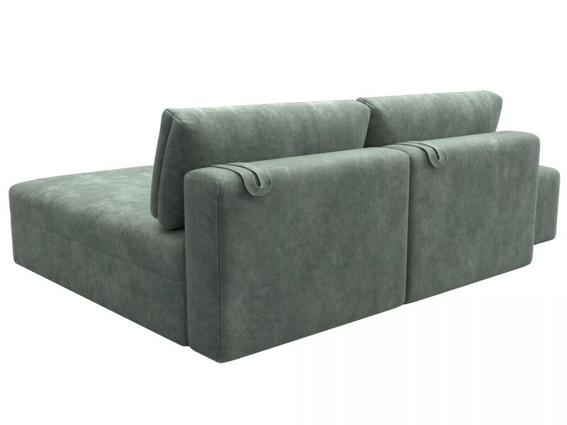 Диван угловой модульный с пуфом Лига-060 НПБ угол универсальный, Велюр, BRUT 08 зеленый