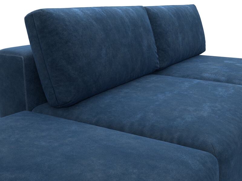 Диван угловой модульный с пуфом Лига-060 НПБ угол универсальный, Велюр, BRUT 11 синий