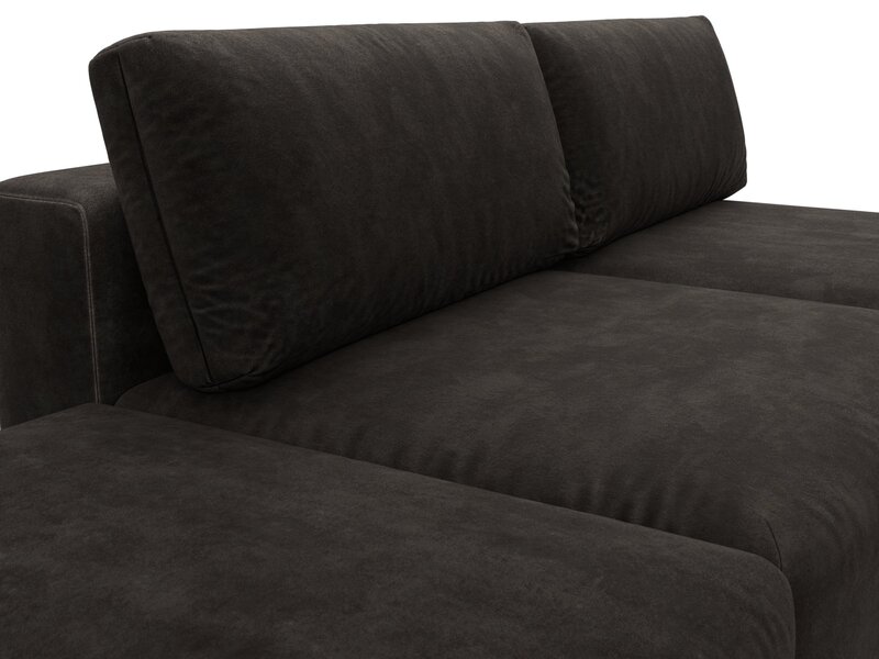 Диван угловой модульный с пуфом Лига-060 НПБ угол универсальный, Велюр, BRUT 17 коричневый