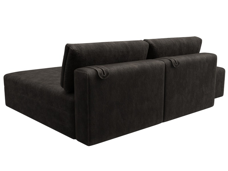 Диван угловой модульный с пуфом Лига-060 НПБ угол универсальный, Велюр, BRUT 17 коричневый