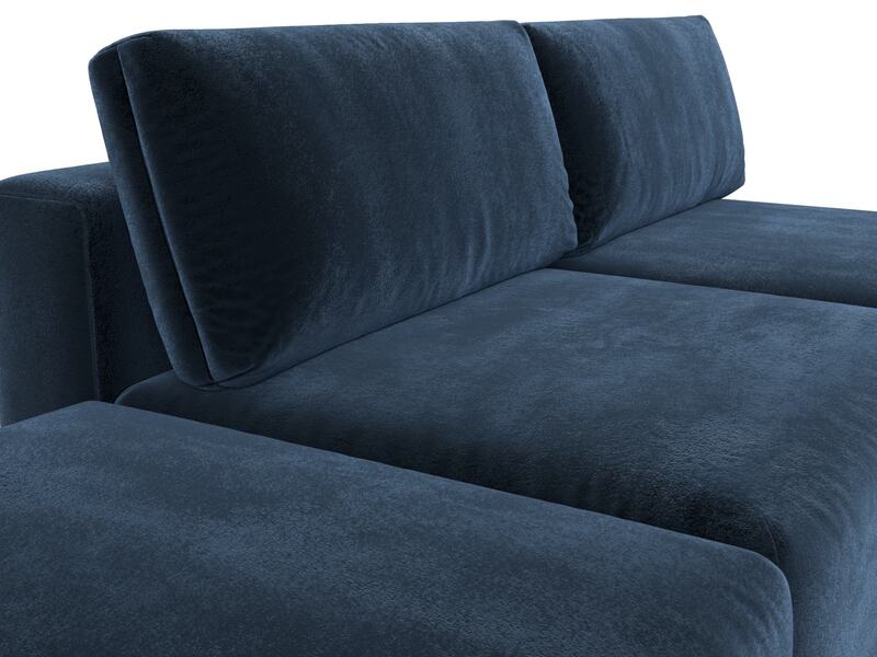 Диван угловой модульный с пуфом Лига-060 НПБ угол универсальный, Велюр, TOWER 13 синий