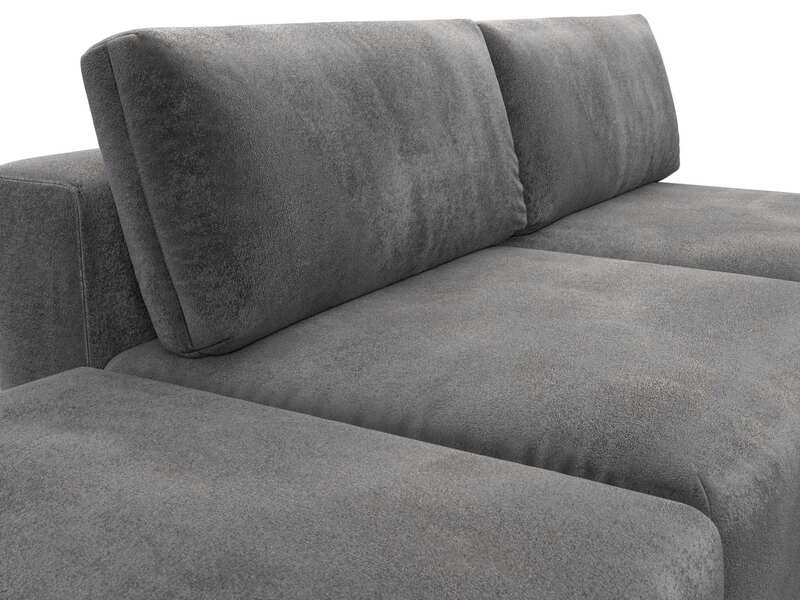 Диван угловой модульный с пуфом Лига-060 НПБ угол универсальный, Велюр, TOWER 10 серый