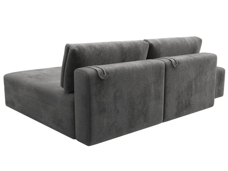 Диван угловой модульный с пуфом Лига-060 НПБ угол универсальный, Велюр, TOWER 10 серый