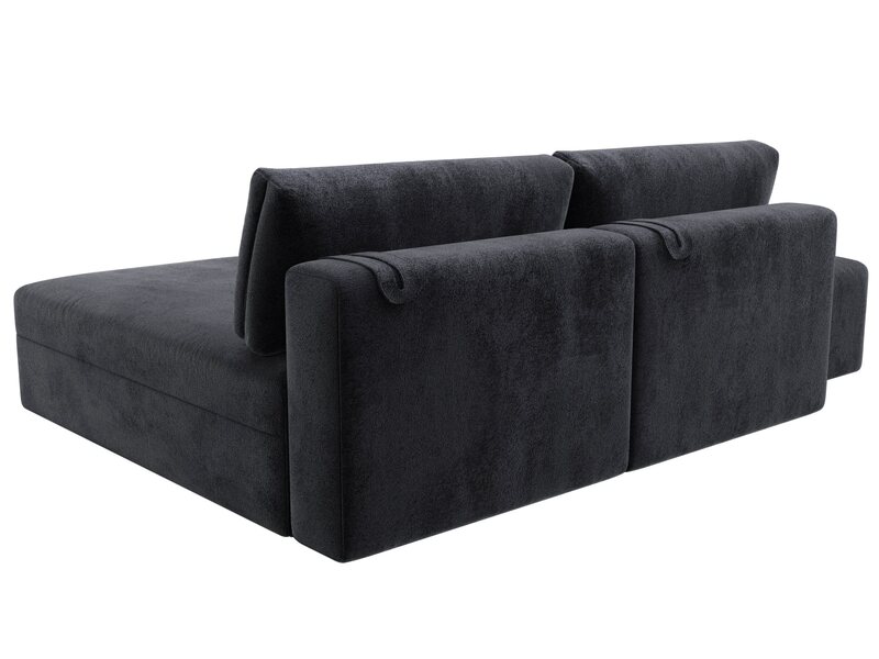 Диван угловой модульный с пуфом Лига-060 НПБ угол универсальный, Велюр, TOWER 11 темно-серый