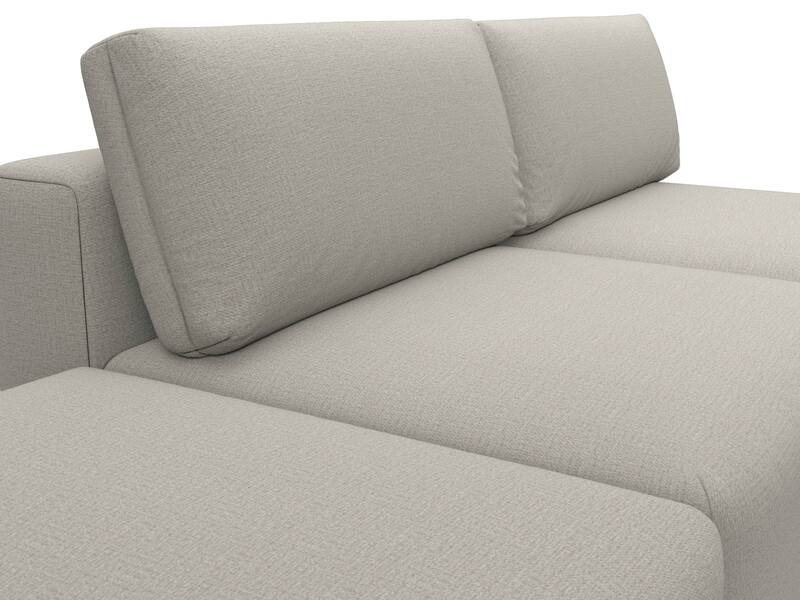 Диван угловой модульный с пуфом Лига-060 НПБ угол универсальный, Рогожка, Амур 02 бежевый