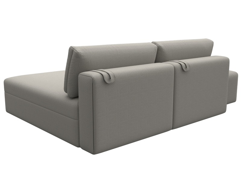 Диван угловой модульный с пуфом Лига-060 НПБ угол универсальный, Рогожка, Амур 02 бежевый