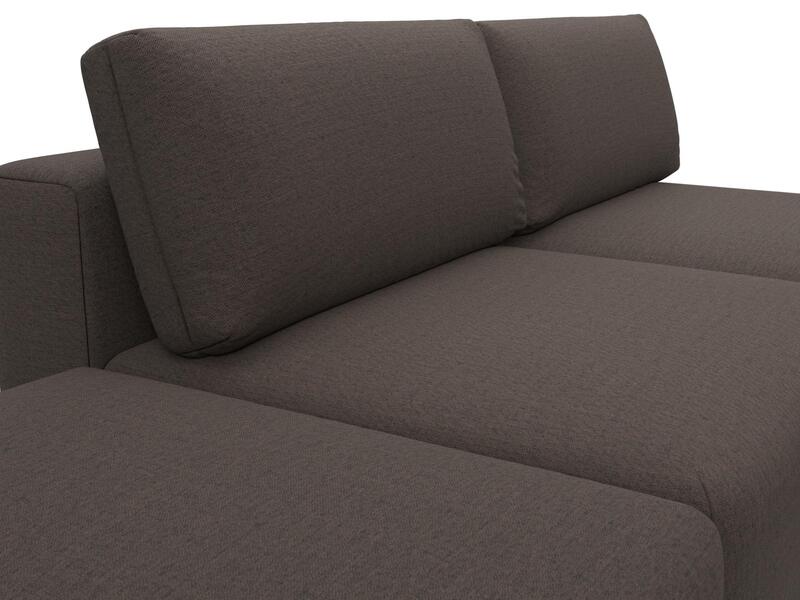 Диван угловой модульный с пуфом Лига-060 НПБ угол универсальный, Рогожка, Амур 05 коричневый