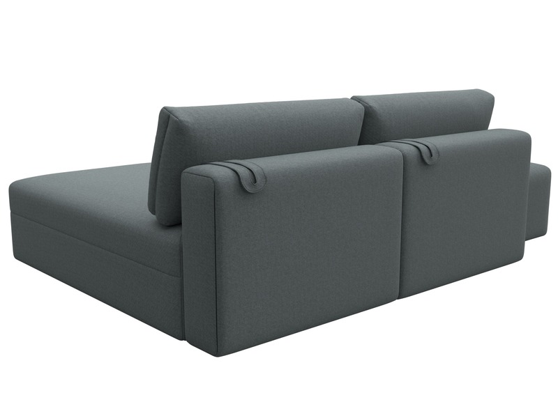 Диван угловой модульный с пуфом Лига-060 НПБ угол универсальный, Рогожка, Амур 07 серый