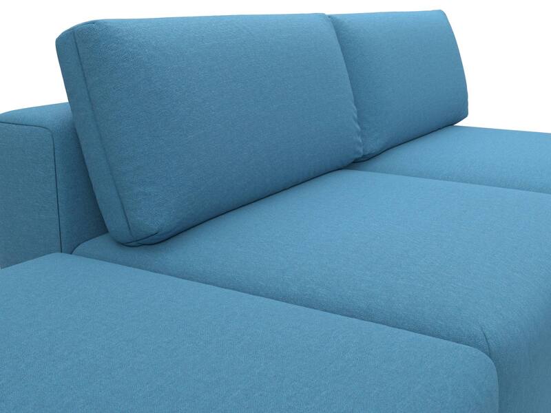 Диван угловой модульный с пуфом Лига-060 НПБ угол универсальный, Рогожка, Амур 10 голубой