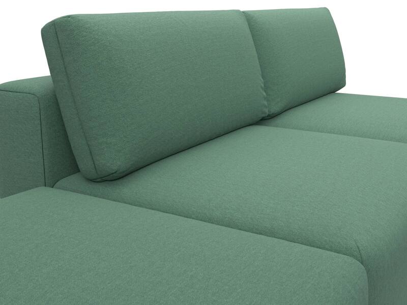 Диван угловой модульный с пуфом Лига-060 НПБ угол универсальный, Рогожка, Амур 11 зеленый