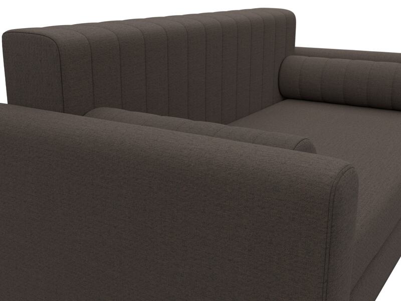 Диван прямой Лига-070, Рогожка, Амур 05 коричневый