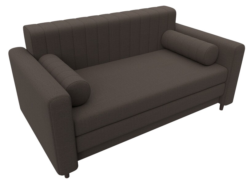 Диван прямой Лига-070, Рогожка, Амур 05 коричневый