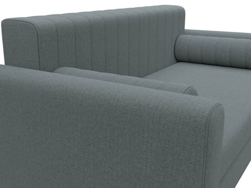 Диван прямой Лига-070, Рогожка, Амур 07 серый