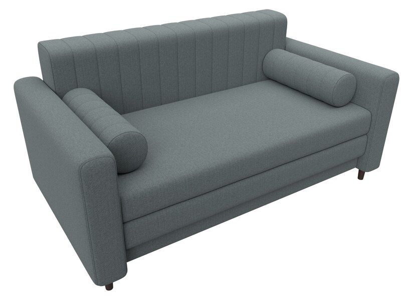 Диван прямой Лига-070, Рогожка, Амур 07 серый