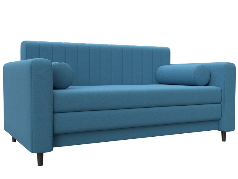 Диван прямой Лига-070, Рогожка, Амур 10 голубой