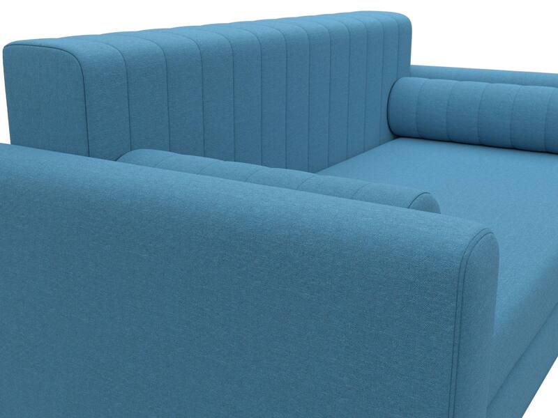 Диван прямой Лига-070, Рогожка, Амур 10 голубой