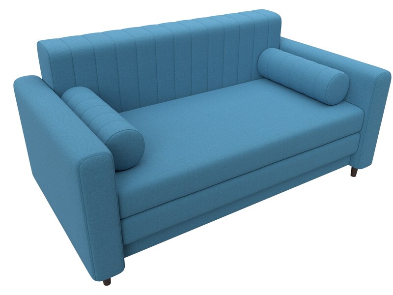 Диван прямой Лига-070, Рогожка, Амур 10 голубой