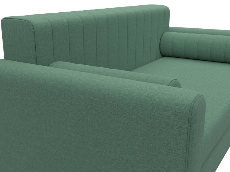 Диван прямой Лига-070, Рогожка, Амур 11 зеленый